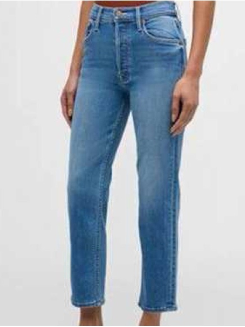 Mother Tomcat Straight Leg Jeans Medium Wash Button Fly Cotton High Rise 28